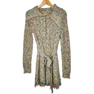 Boho Fringe Cardigan Sweater Size M